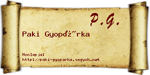 Paki Gyopárka névjegykártya